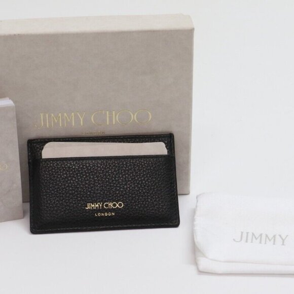 JIMMY CHOO Aarna Black Leather Card Holder